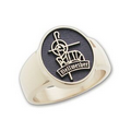 Signature Series Men's Oval Signet Ring with Narrow Shank